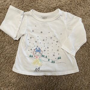 First Impressions White Long Sleeve with Ice Skater Design